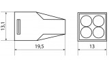 Габаритные размеры соединительных клемм АСКО-УКРЕМ АСN-104 и АСNп-104 изображение