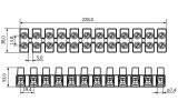 Габаритные размеры 12-парной клеммной колодки АСКО-УКРЕМ 35 мм² (100А) серии H изображение