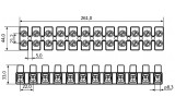 Габаритні розміри 12-парної клемної колодки АСКО-УКРЕМ 40 мм² (150А) серії H зображення