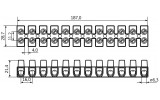 Габаритные размеры 12-парной клеммной колодки АСКО-УКРЕМ 25 мм² (60А) серии U изображение