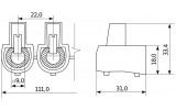 Габаритні розміри кінцевого клемного затискача АСКО-УКРЕМ (5×1) 16 мм² зображення
