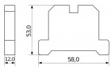 Габаритные размеры винтового заземляющего контактного зажима на DIN-рейку АСКО-УКРЕМ JB(ЕК) 16/35 изображение