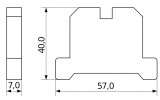 Габаритные размеры винтового заземляющего контактного зажима на DIN-рейку АСКО-УКРЕМ JB(ЕК) 2,5/35 изображение