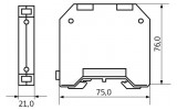 Габаритные размеры винтового контактного зажима на DIN-рейку АСКО-УКРЕМ JXB 50/35 изображение