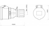 Розетка силовая переносная 3P+N+PE 16А 380В IP44, Bemis изображение 2 (габаритные размеры)