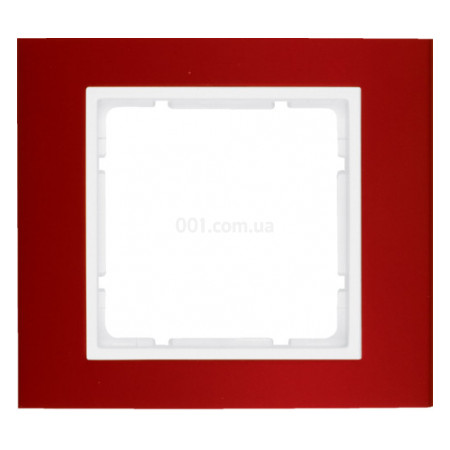Рамка 1-місна B.3 червона/полярна білизна, Berker (10113022) фото
