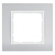 Рамка 1-місна B.3 алюміній/полярна білизна, Berker міні-фото
