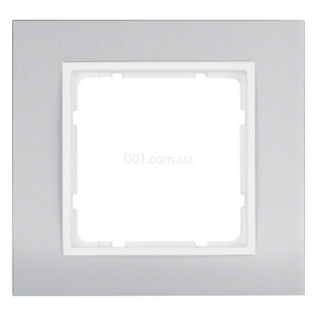 Рамка 1-місна B.3 алюміній/полярна білизна, Berker (10113904) фото