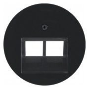Накладка для 2-кратной розетки UAE R.х черная, Berker мини-фото