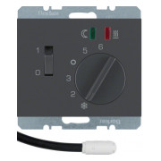 Регулятор температури для підлоги 250В з датчиком K.1 антрацит, Berker міні-фото