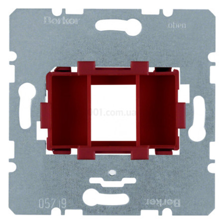 Опорная пластина для модульных разъемов с красной вставкой 1-кратная, Berker (454001) фото