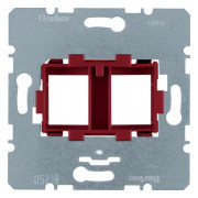 Опорна пластина для модульних роз'ємів з червоною вставкою 2-кратна, Berker міні-фото