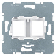 Опорна пластина для модульних роз'ємів з білою вставкою 2-кратна, Berker міні-фото