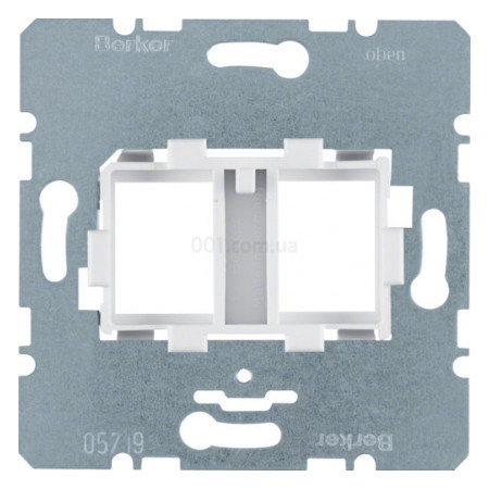 Опорная пластина для модульных разъемов с белой вставкой 2-кратная, Berker (454105) фото