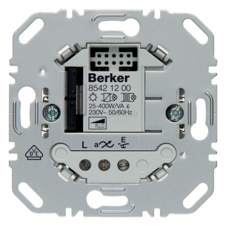 Універсальний кнопковий димер 1-канальний 25-400Вт 230В, Berker (85421200) фото