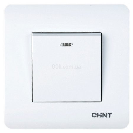 Выключатель 1-клавишный с LED-подсветкой 10А 250В NEW3 белый, CHINT (715383) фото