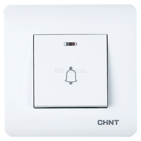 Вимикач дверного дзвоника з LED-підсвіткою 10А 250В NEW3 білий, CHINT (715388) фото