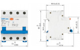Габаритні розміри диференційних автоматичних вимикачів CHINT NB310L/3N зображення