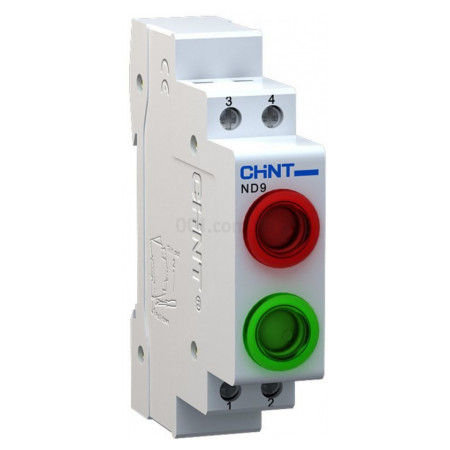 Індикатор модульний ND9-2/GR AC/DC230В (LED) зелений + червоний, CHINT (594138) фото