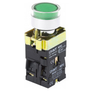 Кнопка 1НО+1НЗ зеленая AC/DC 230В (LED) IP40 NP2-BW3365, CHINT мини-фото