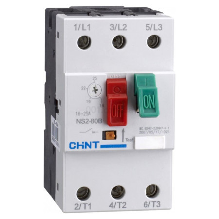 Автоматичний вимикач захисту двигуна NS2-80B 16A-25A, CHINT (495086) фото
