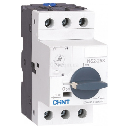 Автоматичний вимикач захисту двигуна NS2-25X 2.5-4A з поворотною ручкою, CHINT (495183) фото