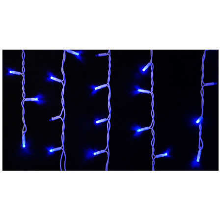 Гірлянда світлодіодна зовнішня ICICLE 75 LED 2×0,7м 18 flash синій/білий IP44 EN, Delux (90012957) фото