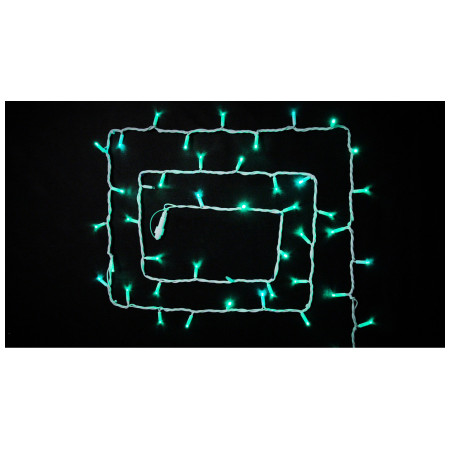 Гірлянда світлодіодна зовнішня STRING 100 LED 10м (2×5м) 20 flash зелений/білий IP44 EN, Delux (90012969) фото