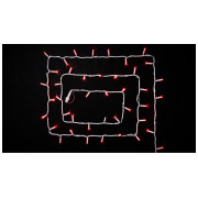 Гірлянда світлодіодна зовнішня STRING 100 LED 10м (2×5м) 20 flash червоний/білий IP44 EN, Delux міні-фото