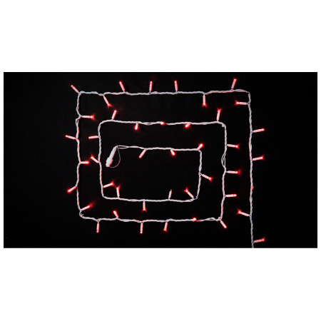 Гірлянда світлодіодна зовнішня STRING 100 LED 10м (2×5м) 20 flash червоний/білий IP44 EN, Delux (90012972) фото