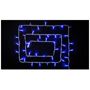 Гірлянда світлодіодна зовнішня STRING 100 LED 10м (2×5м) 20 flash синій/білий IP44 EN, Delux міні-фото