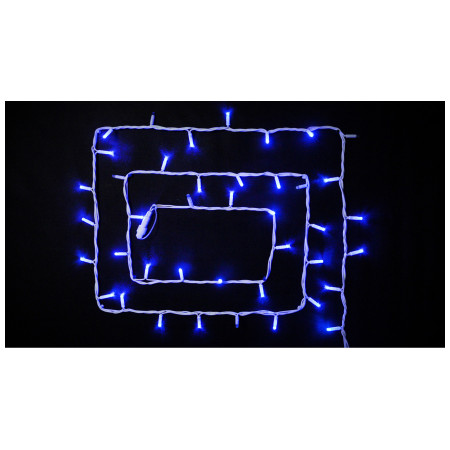 Гірлянда світлодіодна зовнішня STRING 100 LED 10м (2×5м) 20 flash синій/білий IP44 EN, Delux (90012975) фото