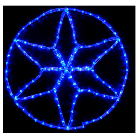 Гірлянда світлодіодна зовнішня MOTIF Star 6-кінцева 0,6×0,6м 13 flash синій IP44 EN, Delux (90012984) фото