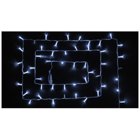 Гирлянда светодиодная внешняя STRING 100 LED 10м (2×5м) 20 flash белый/прозрачный IP44 EN, Delux (90015187) фото