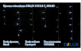 Гирлянда светодиодная внутренняя ICICLE С 100 LED бахрома 3,2×0,7м белый/прозрачный IP20, Delux изображение 3