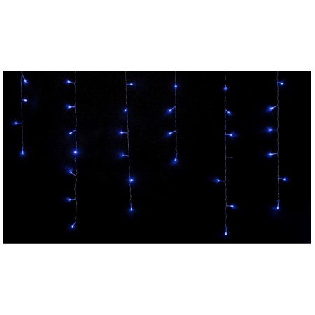 Гірлянда світлодіодна внутрішня ICICLE С 100 LED бахрома 3,2×0,7м синій/прозорий IP20, Delux (90015253) фото