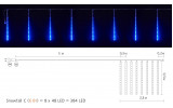Гирлянда светодиодная внешняя Snowfall C 384LED 8×0,5м синий/прозрачный IP44 EN со встроенным контроллером, Delux изображение 2