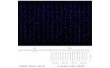 Гирлянда светодиодная внутренняя CURTAIN С 256 LED 3×2м синий/прозрачный IP20, Delux изображение 2