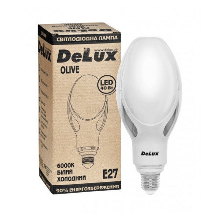 Світлодіодна (LED) лампа високопотужна OLIVE 40Вт 6000K E27, Delux (90011618) фото