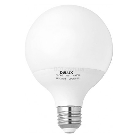 Світлодіодна (LED) лампа Globe G95 15Вт 4100K Е27, Delux (90012692) фото