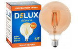 Світлодіодна (LED) лампа Globe G125 8Вт 2700K Е27 amber filament, Delux зображення 2