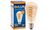 Світлодіодна (LED) лампа ST64 5Вт 2200K E27 amber spiral filament, Delux зображення 2