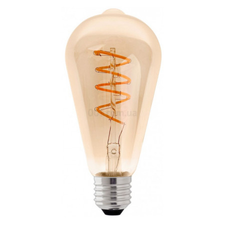 Світлодіодна (LED) лампа ST64 5Вт 2200K E27 amber spiral filament, Delux (90018153) фото