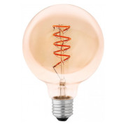 Світлодіодна (LED) лампа Globe G95 5Вт 2200K Е27 amber spiral filament, Delux міні-фото