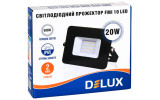 Прожектор світлодіодний 20Вт 6500K IP65 чорний FMI 10 LED, Delux зображення 5 (упаковка)
