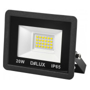 Прожектор светодиодный 20Вт 6500K IP65 черный FMI 11 LED, Delux мини-фото