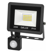 Прожектор светодиодный 20Вт с датчиком движения 6500K IP65 черный FMI 11 S LED, Delux мини-фото