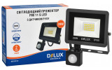 Прожектор світлодіодний 20Вт з датчиком руху 6500K IP65 чорний FMI 11 S LED, Delux зображення 3