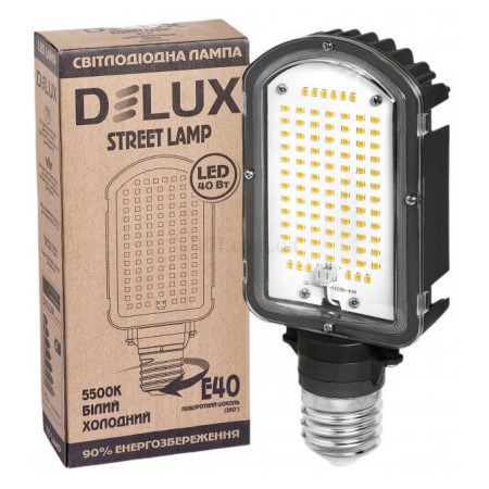 Лампа світлодіодна вулична 40Вт E40 5500K 3500лм STREETLAMP, Delux (90012691) фото