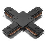Коннектор X-образный для шинопровода 1-фазного черный 2XC, Delux мини-фото